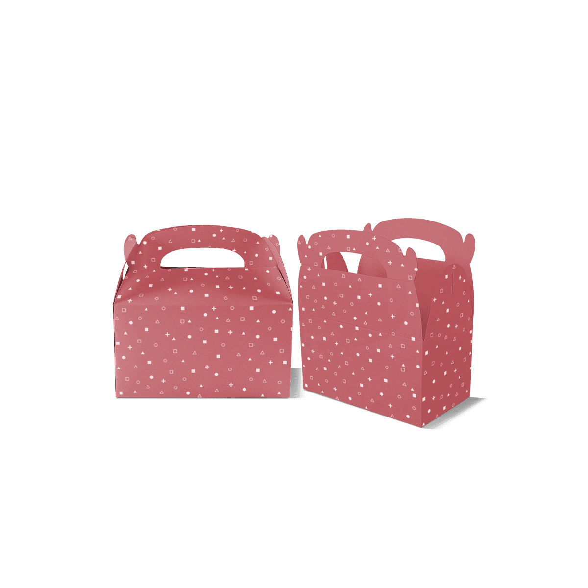 Custom printed handle box with a reinforced carry top, secure folded base and spacious branding panels