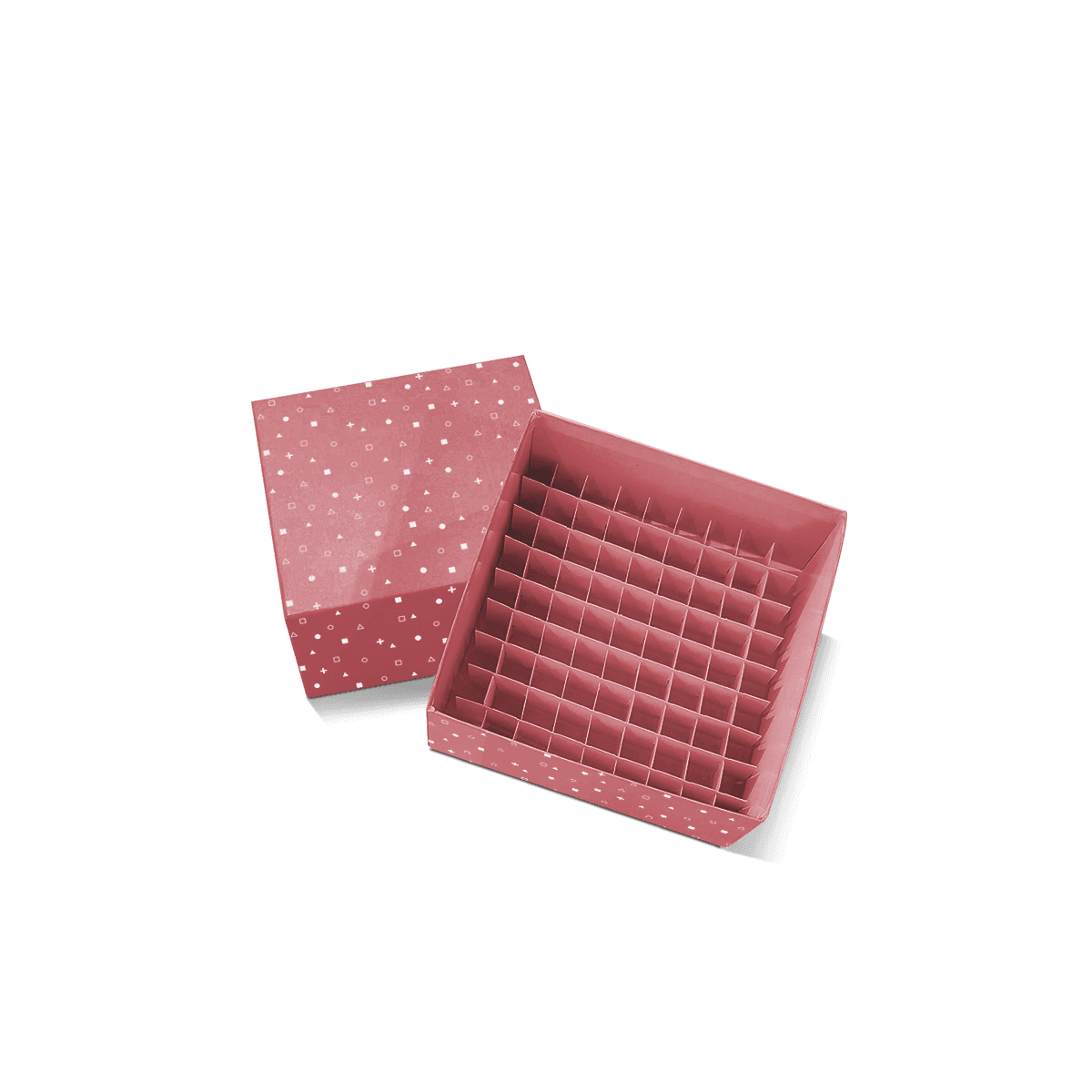Custom cell dividers arranged as individual compartments to stop fragile products touching during transport