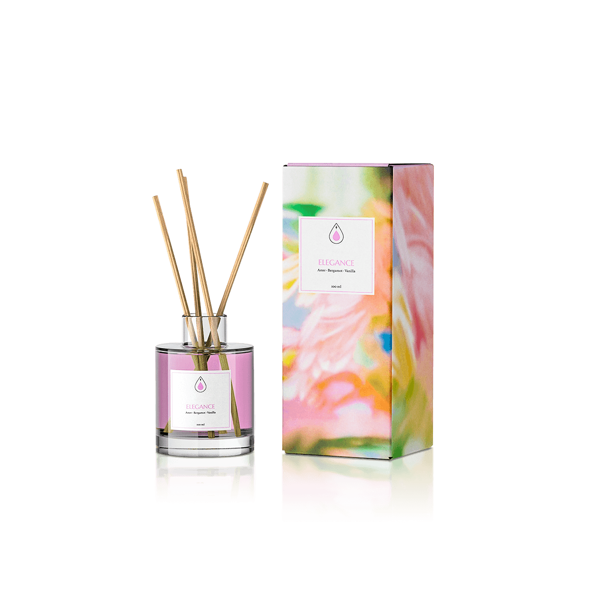 Custom reed diffuser boxes with bottle support, separated reeds and premium printed gift presentation