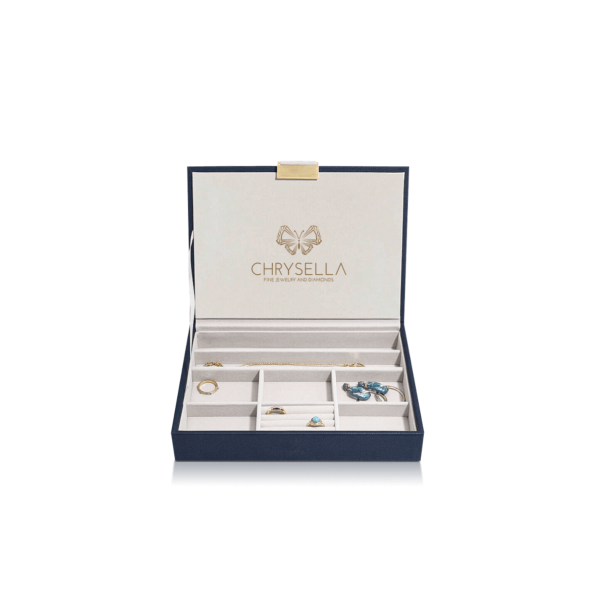Custom jewellery insert boxes with die-cut fitted inserts holding small pieces securely and neatly for branded presentation.