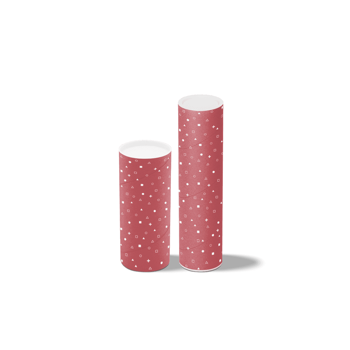 Printed custom mailing tubes protecting rolled posters, artwork and documents with secure end caps.