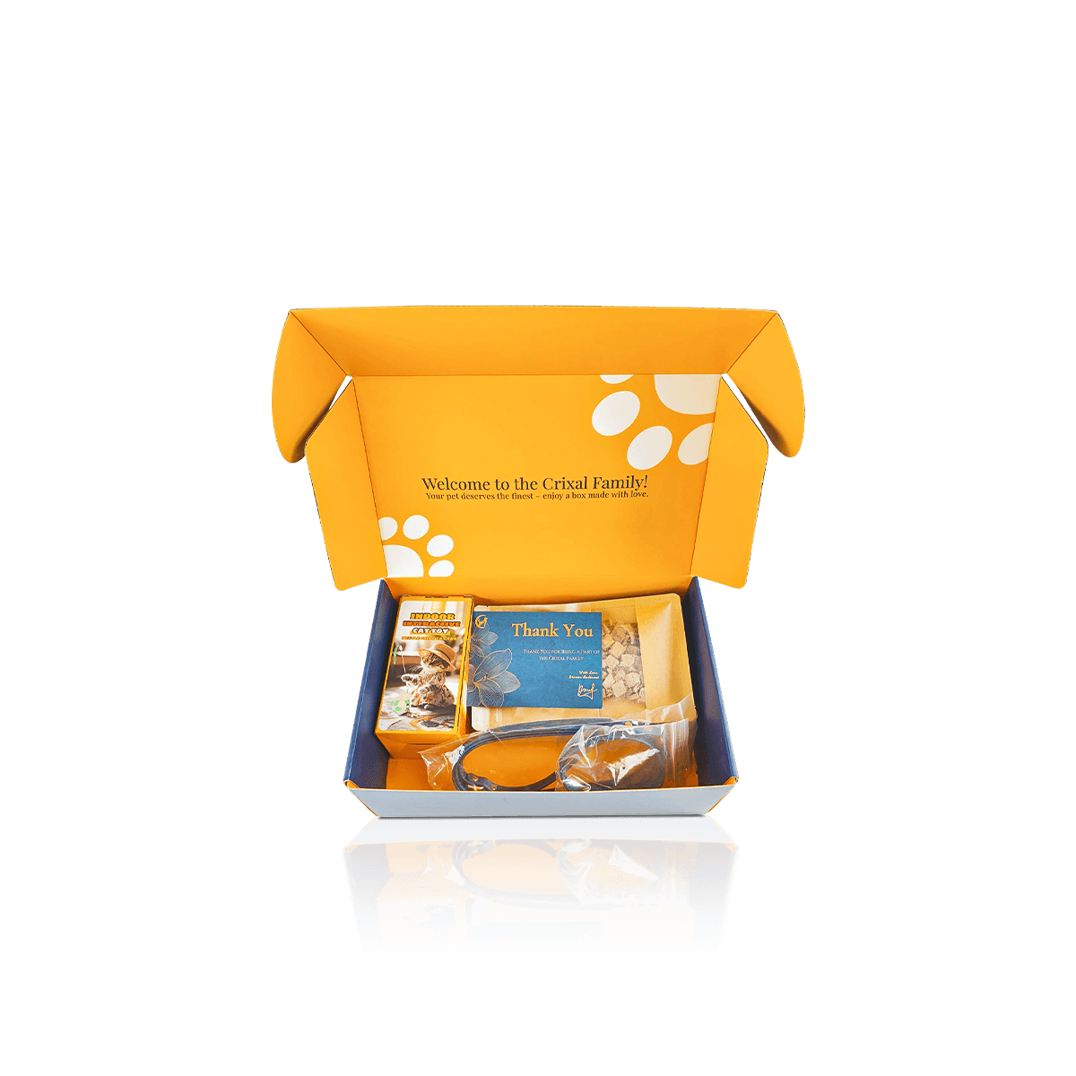 Custom pet subscription boxes with printed corrugated mailers, fitted inserts and branded unboxing for recurring deliveries.