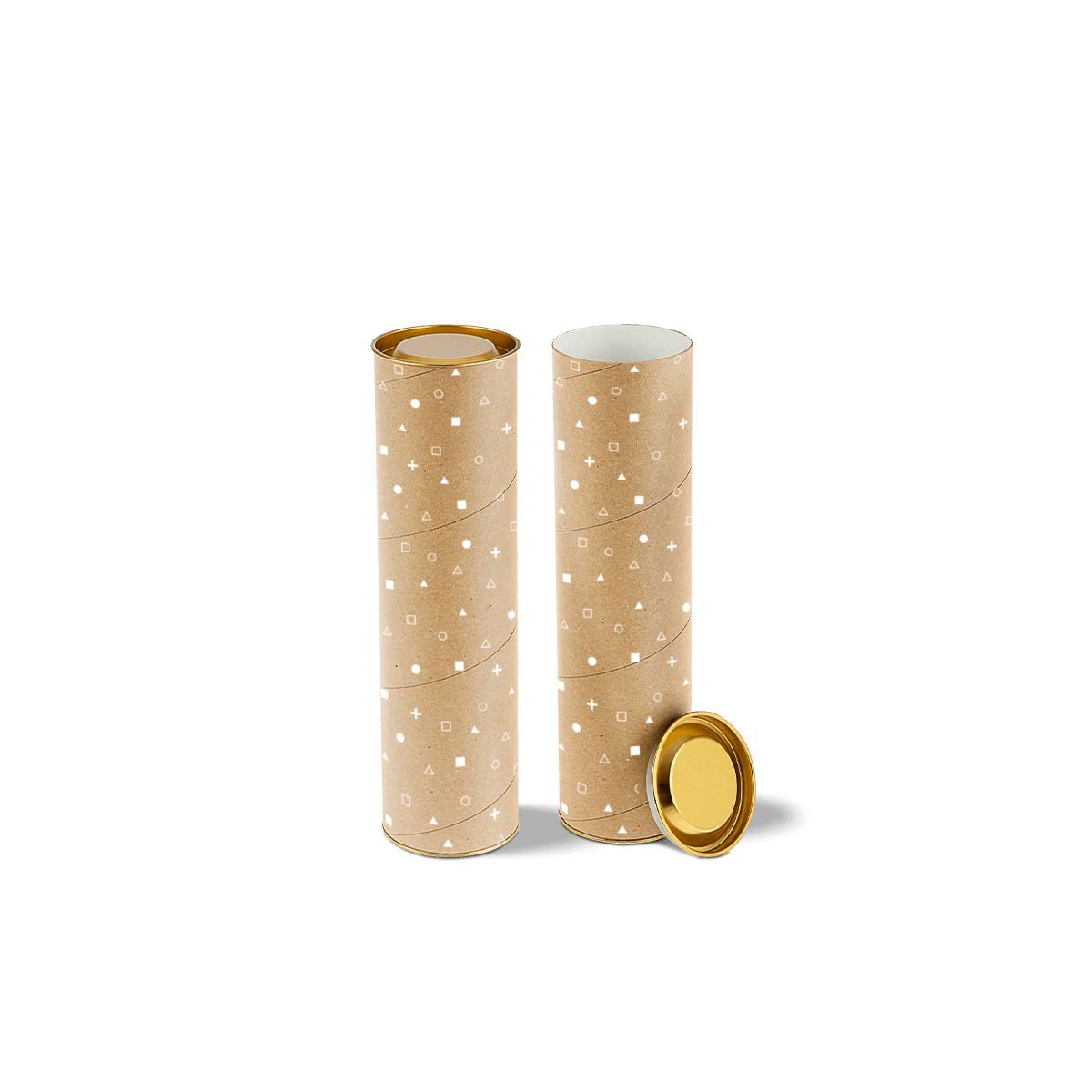 Custom kraft mailing tubes made from recycled-look board with secure caps for posters and artwork.