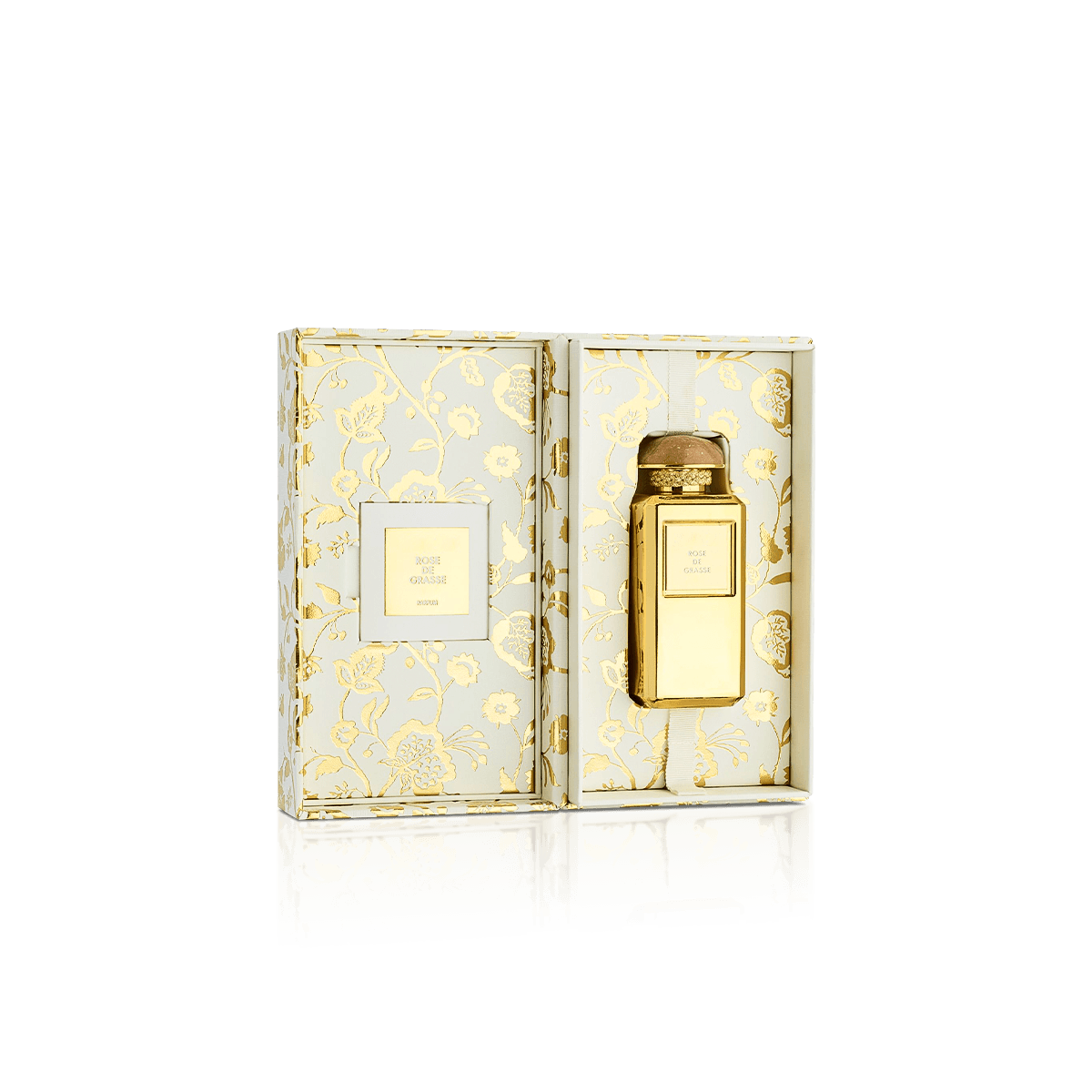 Custom perfume boxes with fitted inserts holding glass fragrance bottles for protection and luxury presentation.