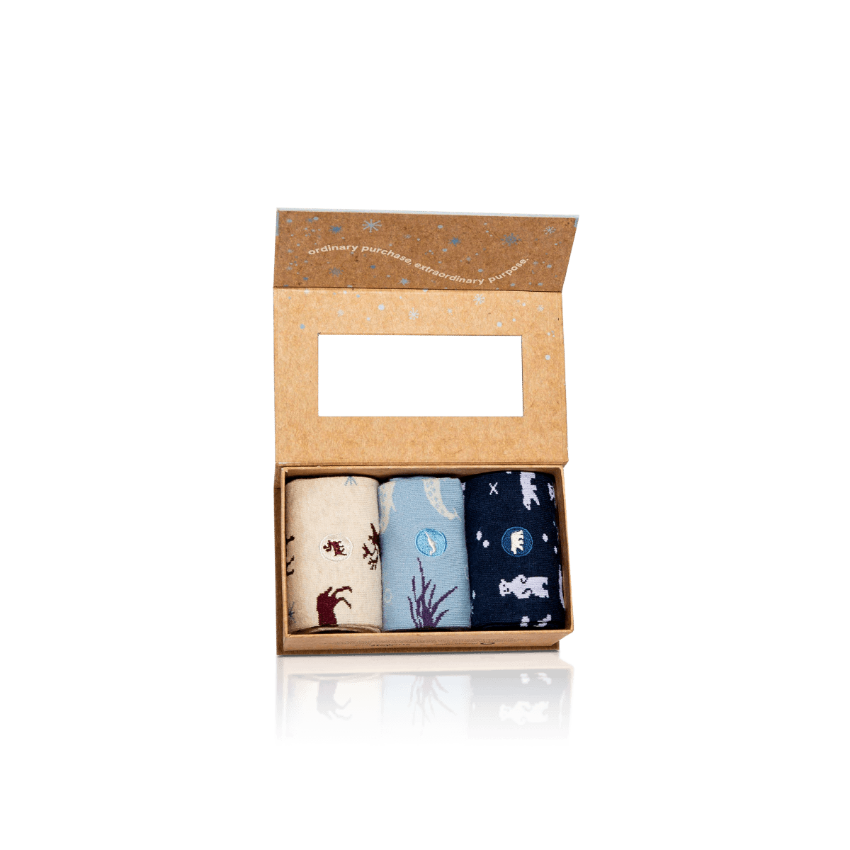 Custom sock boxes with compact folded product fit, branded print and shelf-ready presentation for retail displays