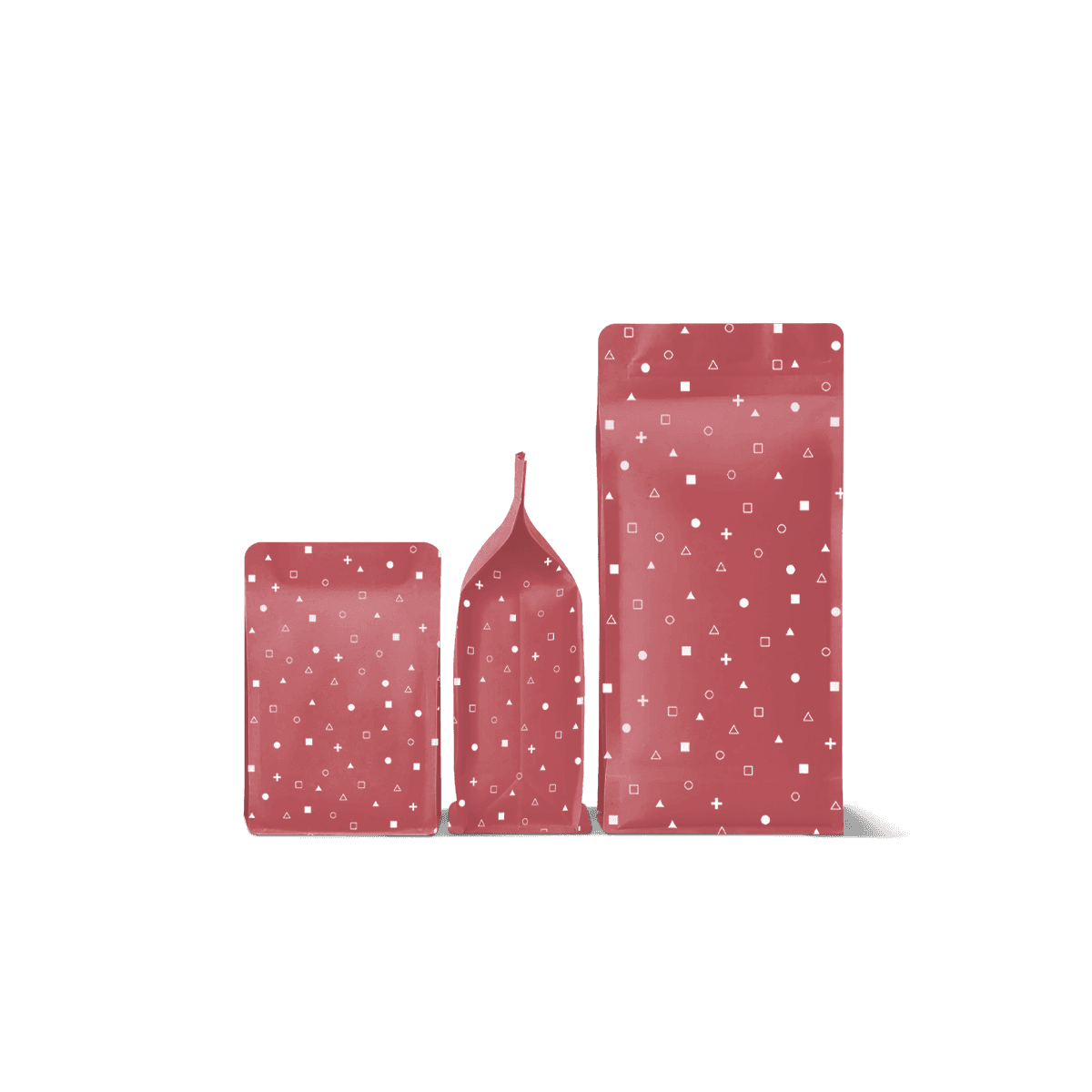 Custom flat bottom paper bag standing upright with printed branding for stable retail, bakery and gift presentation.