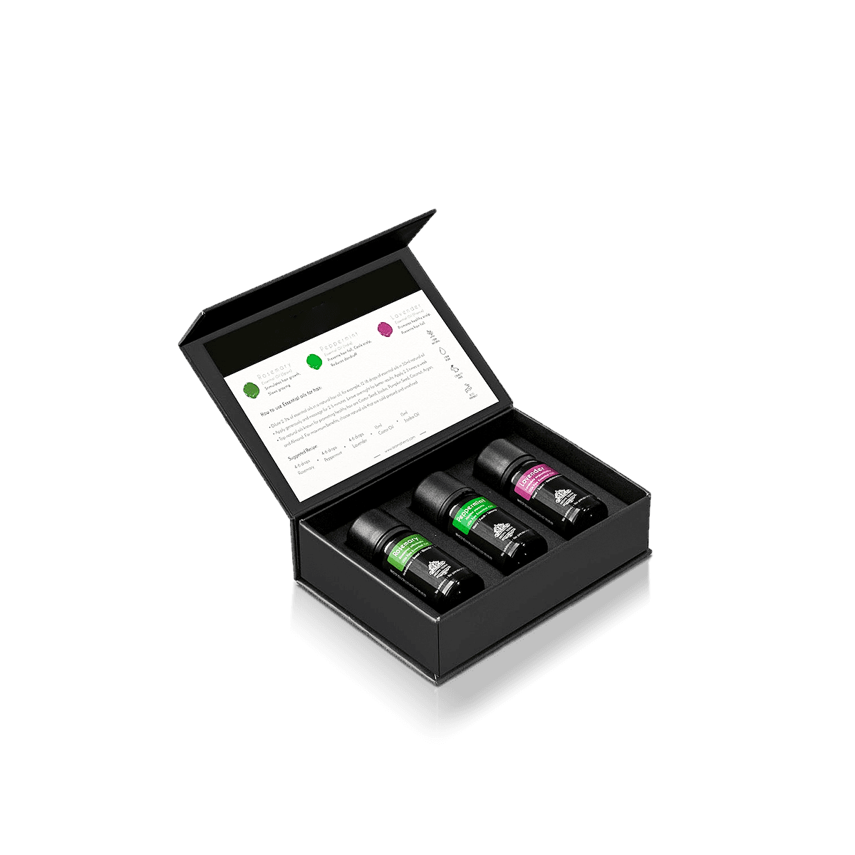 Custom essential oil boxes with fitted bottle compartments, printed cartons and protection for small glass vials