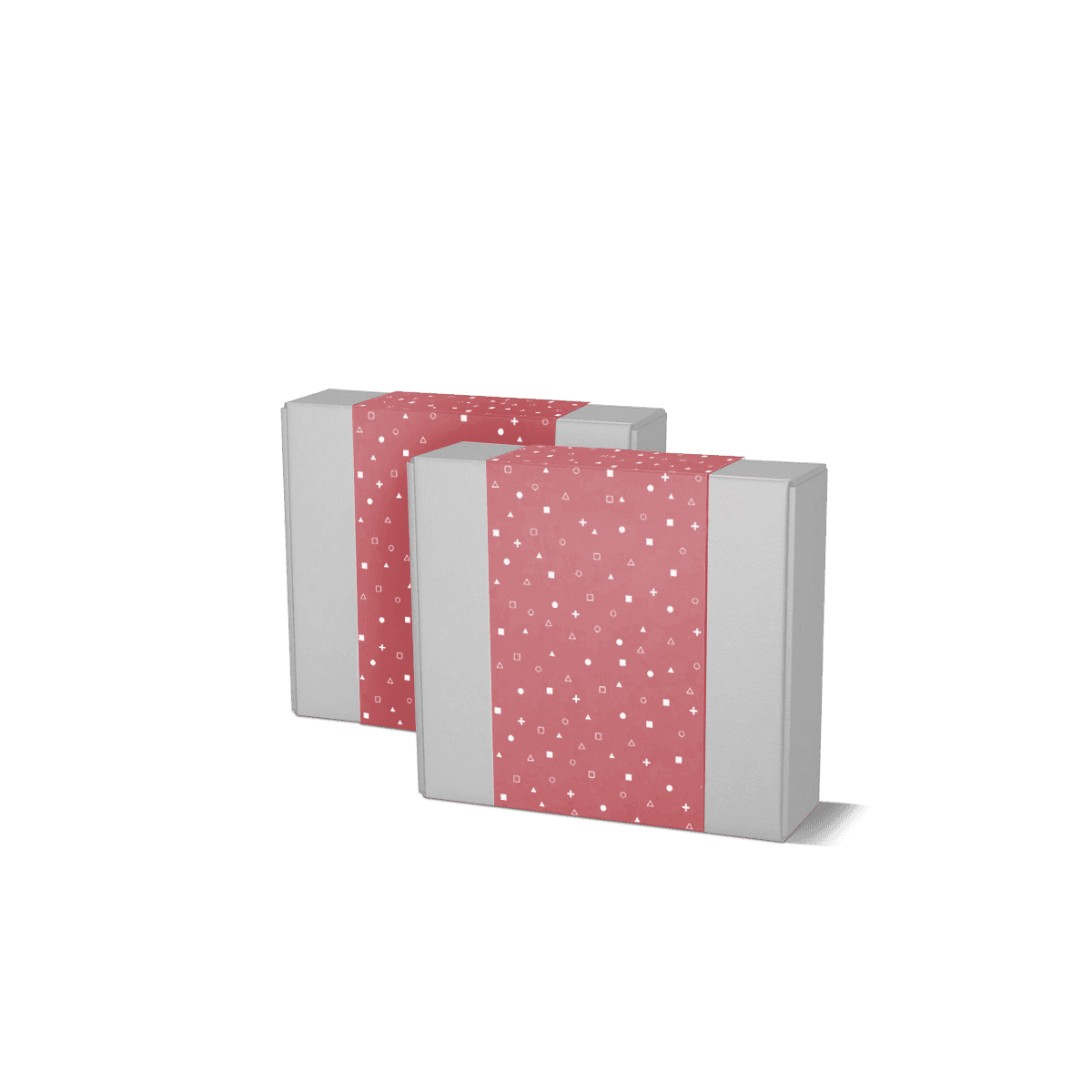 Printed belly band wrapped neatly around a product box, securing the contents while adding compact brand artwork
